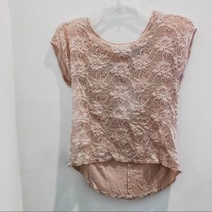Pale pink lace shirt